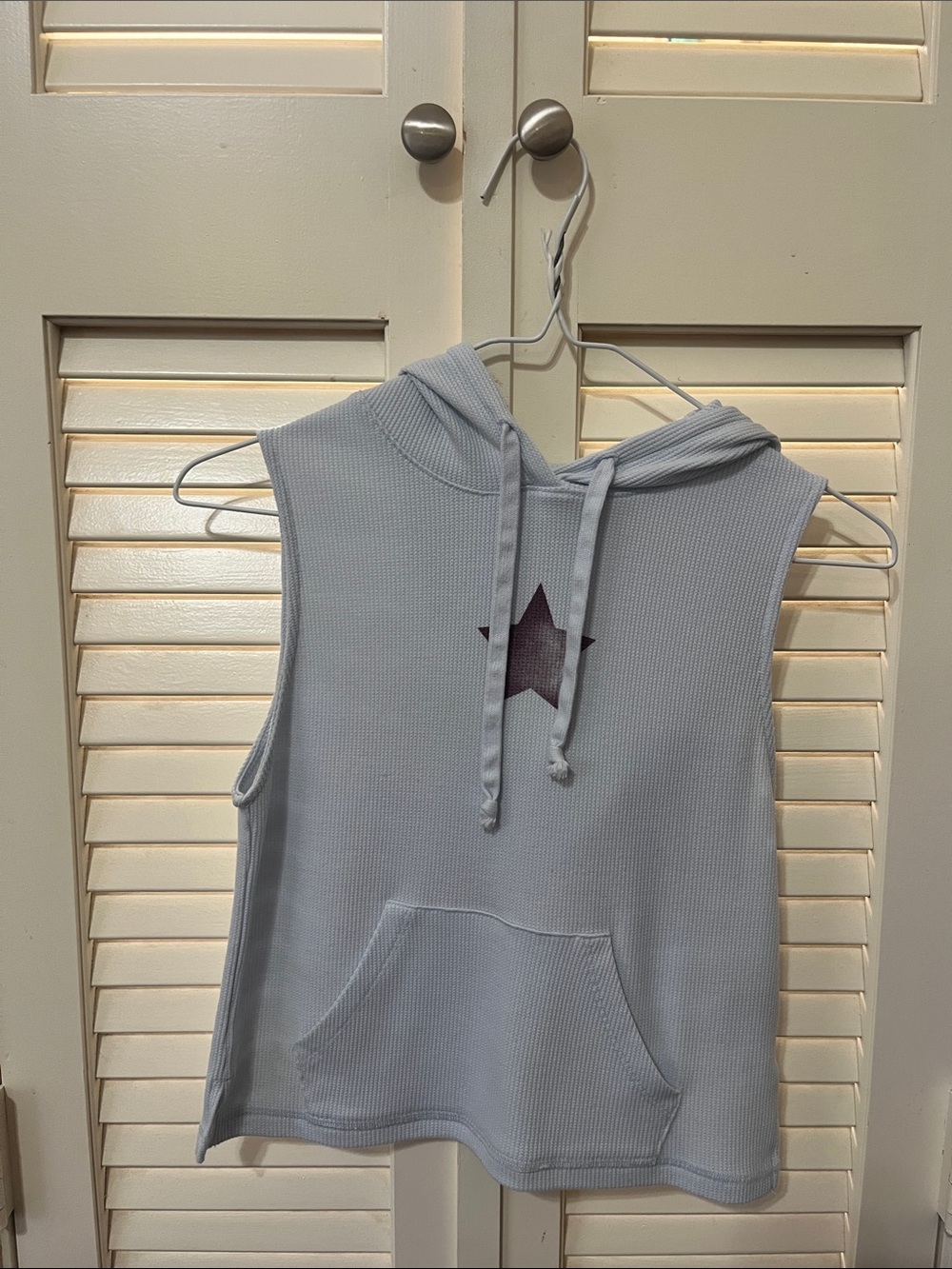 American Eagle Outfitters Light Blue Waffle Hoodie - Ziegler